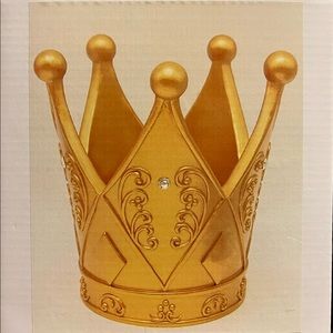 6" Gold Crown Themed Cake Topper